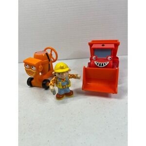 Bob the Builder Toy Lot Bob Figure Muck Digger and Dizzy Cement Mixer Vehicles